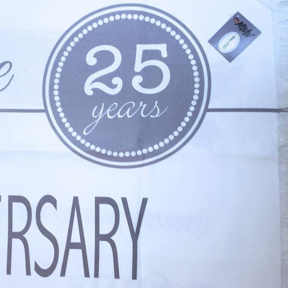 25th Silver Wedding Anniversary Decorative Throw Blanket 50x60" NEW - A6354 - Picture 2 of 2